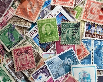 Vintage Philippines Stamps - 50 Different Stamps 1910's - 1980's