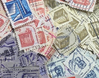 Vintage USA Democracy Themed used stamps