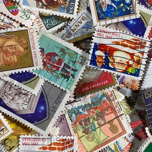 Sellos navideños vintage temáticos: 50 sellos diferentes, de los años 1960 a 1990