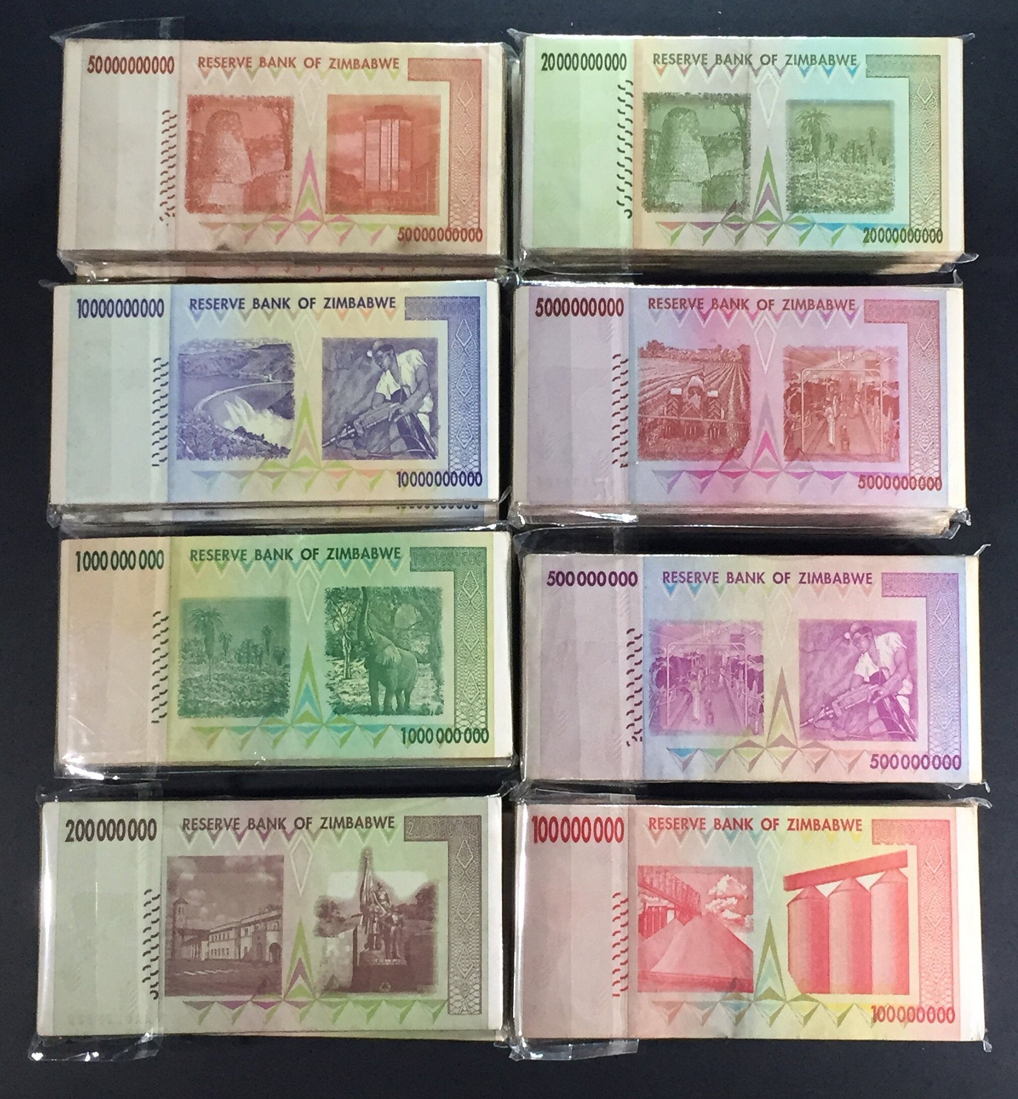 Zimbabwe Banknotes hyperinflation 20 used banknotes 1 Etsy