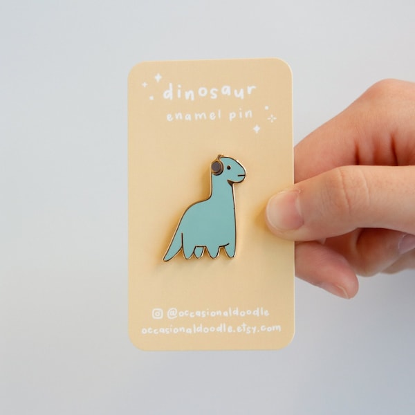 DINO PIN ~ Dinosaur w/ Headphones Hard Enamel Pin