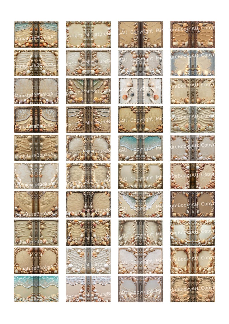 Fake Book Shells 40 Beach Shells Miniature Book Covers, Downloadable Printable Books ...