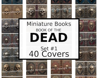 40 Book Of The Dead-miniatuurboekomslagen, downloadbare afdrukbare boeken, set #1