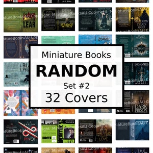 Set of 32 Miniature Book Covers, Downloadable Printable Books, Random Books, Set #2