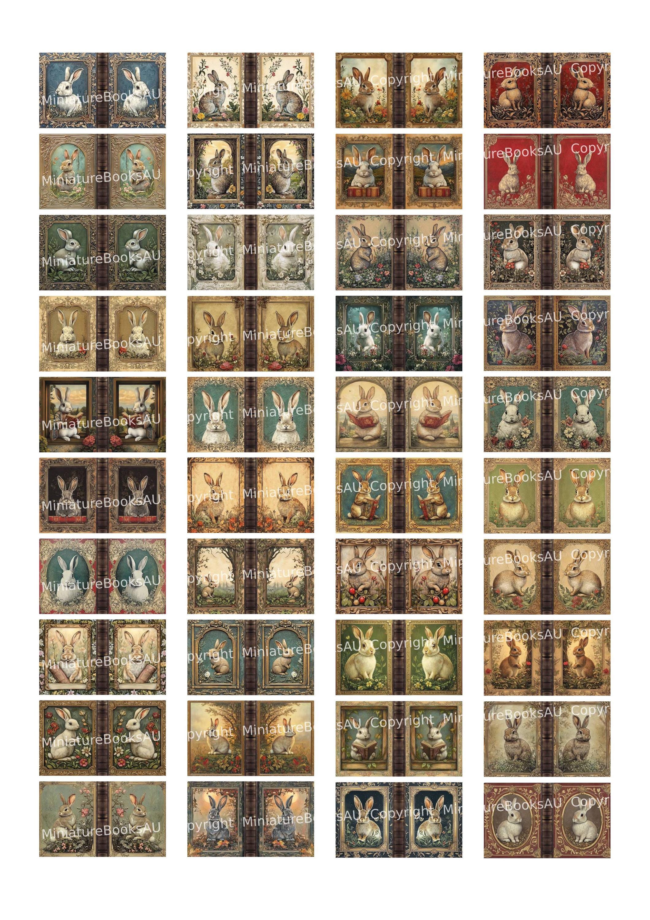 40 Rabbits Miniature Book Covers, Downloadable Printable Books, Set #1 ...
