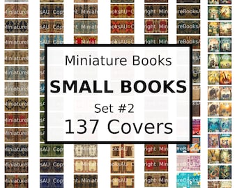 137 Small Miniature Book Covers, Downloadable Printable Books, Set #2
