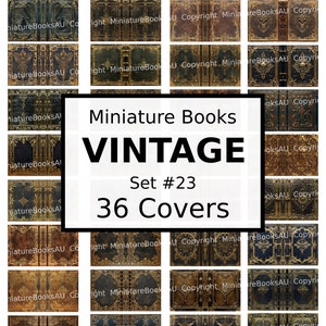 36 Vintage Miniature Book Covers, Downloadable Printable Books, Set #23