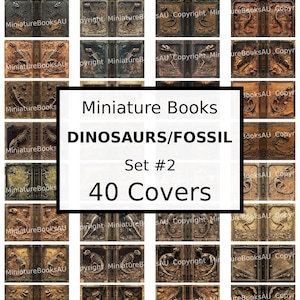 40 Dinosaurs / Fossil Miniature Book Covers, Downloadable Printable Books, Set #2