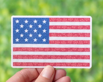 American Flag Vinyl Sticker, Cute Floral America Flag Sticker, Flower America Sticker, USA Flag Vinyl Sticker, Floral American Flag Decal