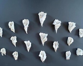 Handgemaakte abstracte calla lelies bloemenset – bloemensculptuur, 17-delige set