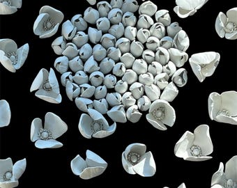 Sunburst Wall Flower Installation – Hand-Sculpted Ceramic Floral Wall Art