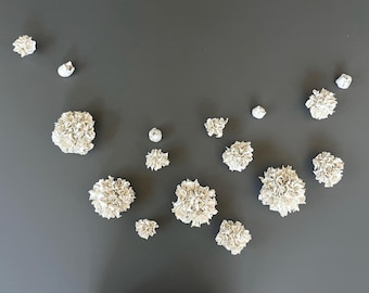 Handmade Modern Clay Carnations, Ceramic Flower Art, Botanical Sculpture, Nature-Inspired Home Decor
