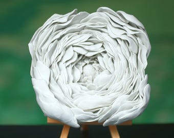 Ranunculus Clay Flower Tile- 3D Textured Wall Tile Sculpture