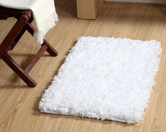 White Bath Rug Etsy