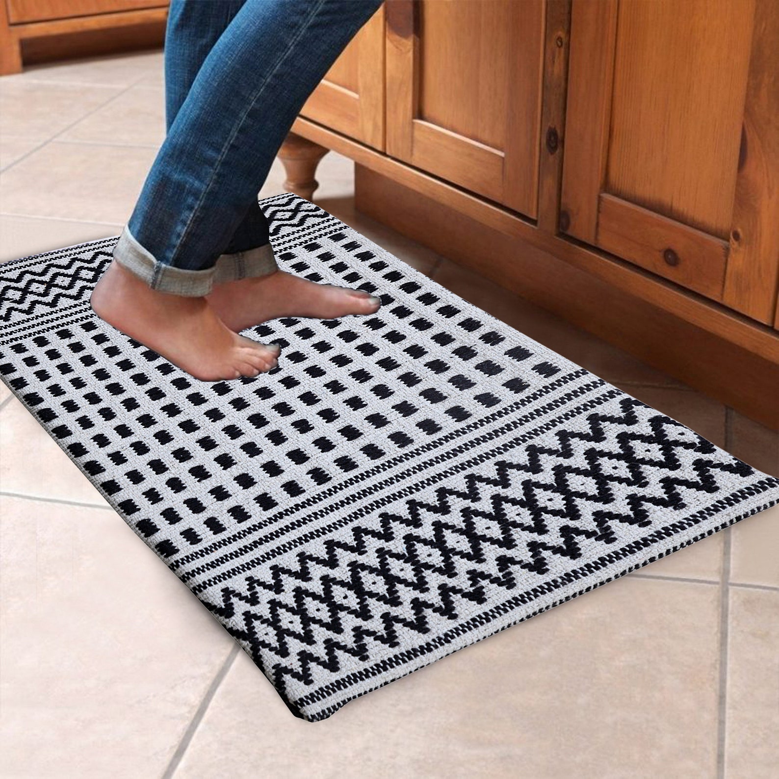 100 Cotton Hand Woven Doormat/Bathroom/ Kitchen Mat 18 Etsy