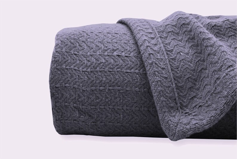 Cotton Bed Blanket 100 Ring Spun Woven Waffle Zigzag Etsy