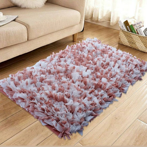 Shaggy Accent Rug Paper Chindi Bathroom Bath Floor Mat 21x34 Etsy