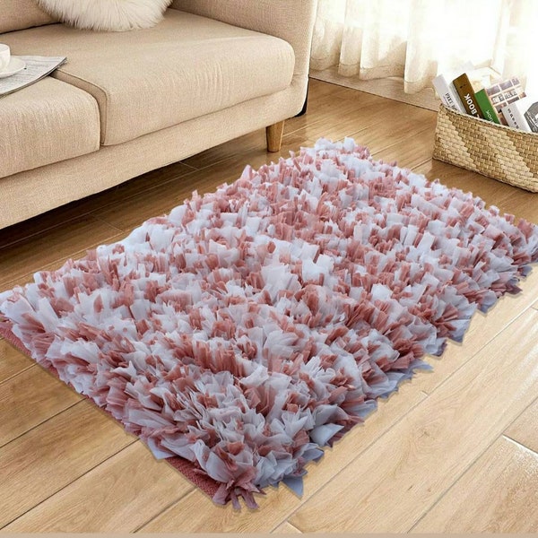 Shaggy Accent Rug Paper Chindi Bathroom Bath Floor Mat 21x34 Inch