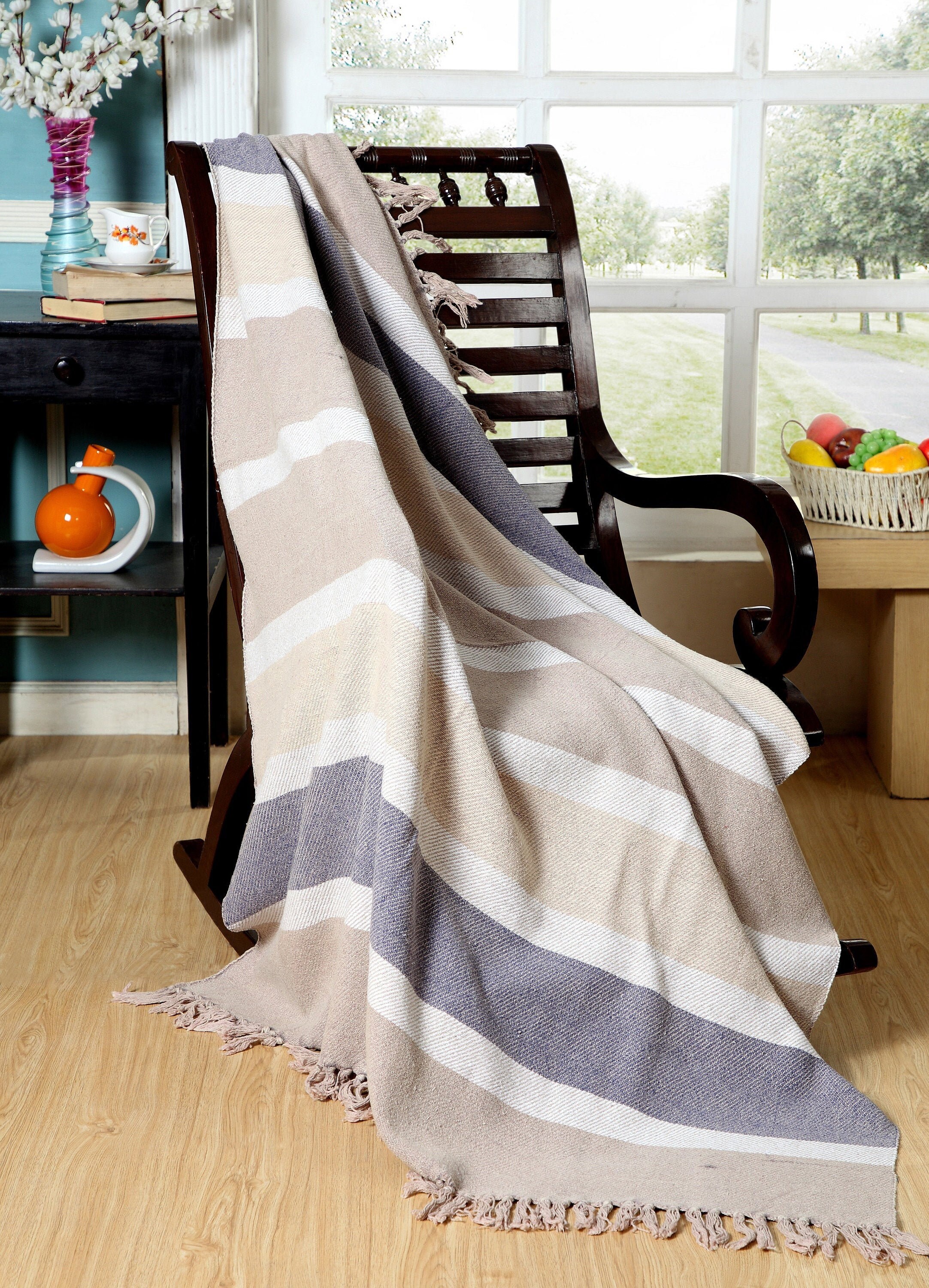 100 Luxurious Cotton Throw Blanket Handloom Stone Wash stone 50 X 60 Etsy