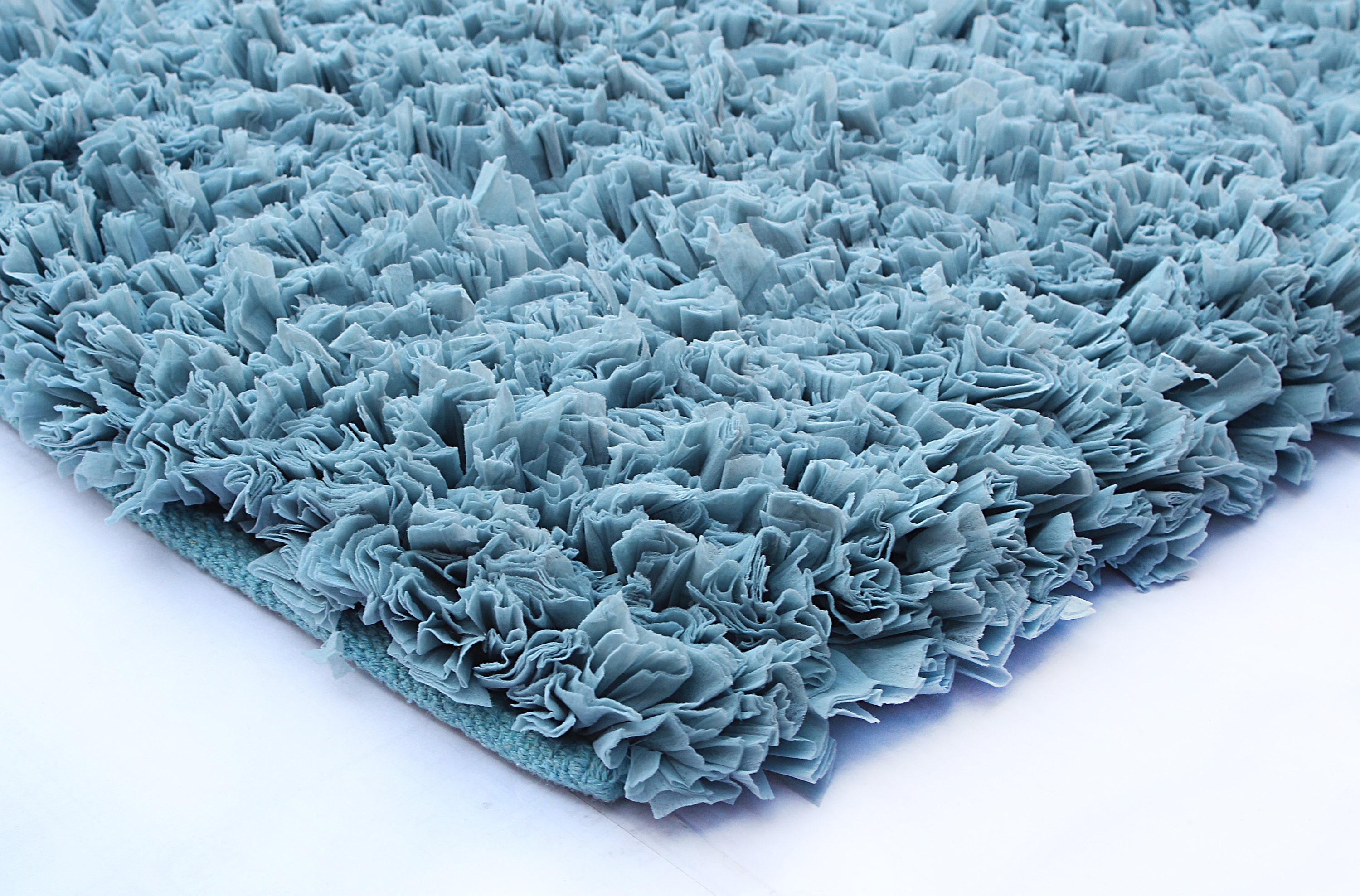 Shaggy Accent Rug Paper Chindi Handloom Tufted Floor Mat 27x45 Etsy