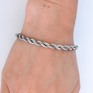 Vintage WRE Sterling Silver 14K Yellow Gold French Rope Bracelet, Retro Twisted Braided Rope Chain 925 Bracelet, Two Toned French Braid