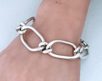 Vintage Taxco Mexico Big Heavy 925 Sterling Silver Chain Vintage Taxco Mexico Big Heavy 925 Sterling Silver Chain