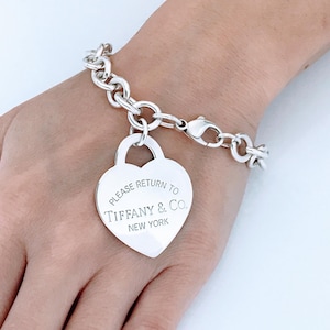 Jumbo Please Return to Tiffany & Co Heart Tag Charm Bracelet 925