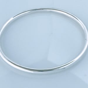 Vintage Taxco Mexico Polished Sterling Silver Bangle Bracelet, Retro 925 Modernist Minimalist Bangle, Vintage Smooth Round Tube Tubular Cuff