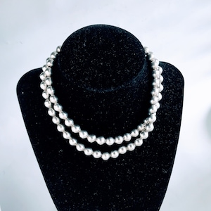 VTG Taxco Mexico Extra Long 8mm Sterling Silver Ball Bead Necklace, Heavy Large 925 Silver Ball Beaded Necklace, Big Silver BallBead Chain