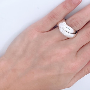 Vintage Thick Wide  Sterling Silver Modern Triple Band Ring, Retro Taxco Mexico Modernist 925 Puzzle Ring, Chunky Rolling Interlocking Multi