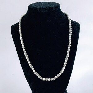 Classic Sterling Silver Ball Bead Necklace 6mm,  925 Silver Beaded Ball Necklace, Round Polished Uniformed Silver Ball Bead Chain Necklace,