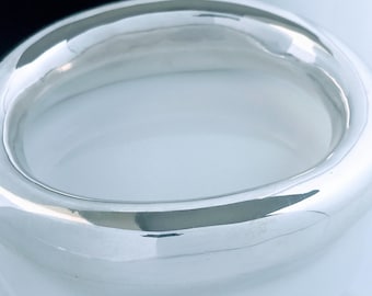 Vintage Mexico Polished Sterling Silver Bangle Bracelet, Retro 925