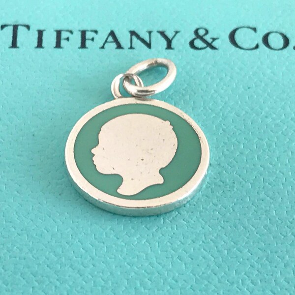 Authentic Tiffany & Co. Sterling Silver Boy Silhouette Tag Charm, Tiffany And  Co. 925 Silver Blue Enamel Boy Tag Silhouette Charm Pendant