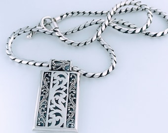 NEW Artisan Gem Sarda Bali 925 Sterling Silver Marquis  Artisan Of Bali Sterling Silver Filigree 925 Pendant main image 1