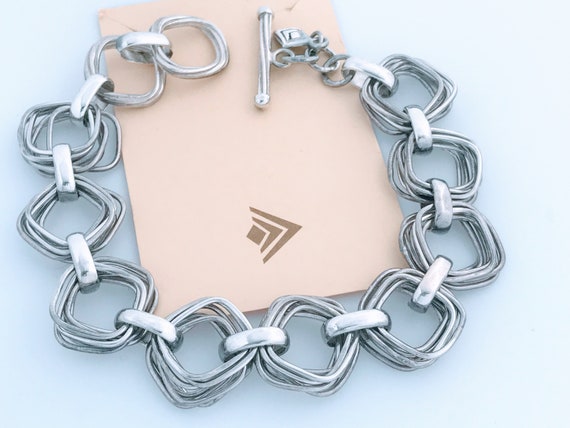 Silpada Multi Squared Link Toggle Bracelet 925 St… - image 3