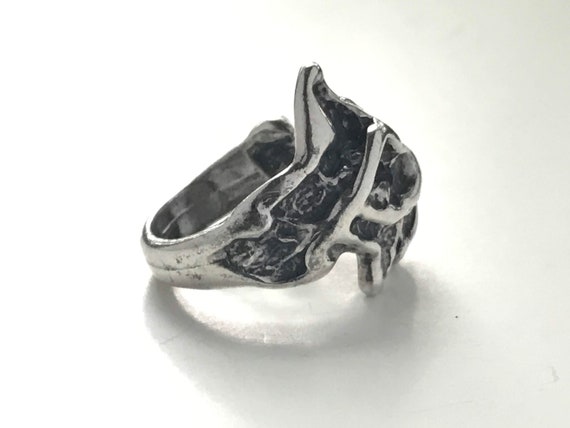 Chunky Sterling Silver Brutalist Modernist Nugget… - image 8