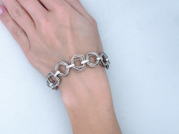 Silpada Multi Squared Link Toggle Bracelet 925 St… - image 4
