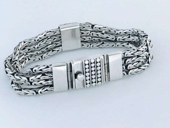 Chunky Sterling Silver Multi Byzantine Chain Bracelet Heavy - Etsy
