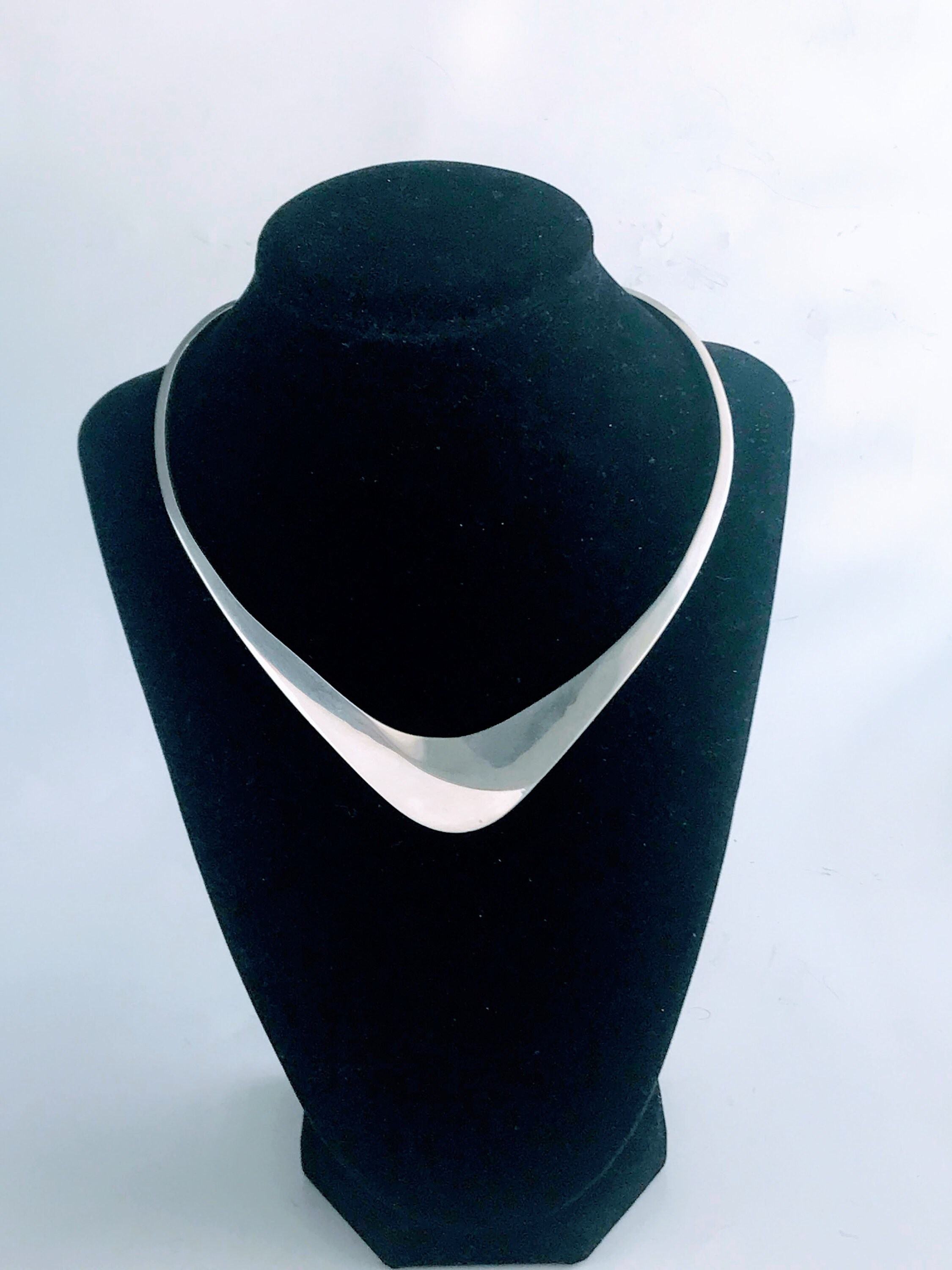 Vintage ATI Mexico 925 Silver Choker Necklace, Chunky Retro 