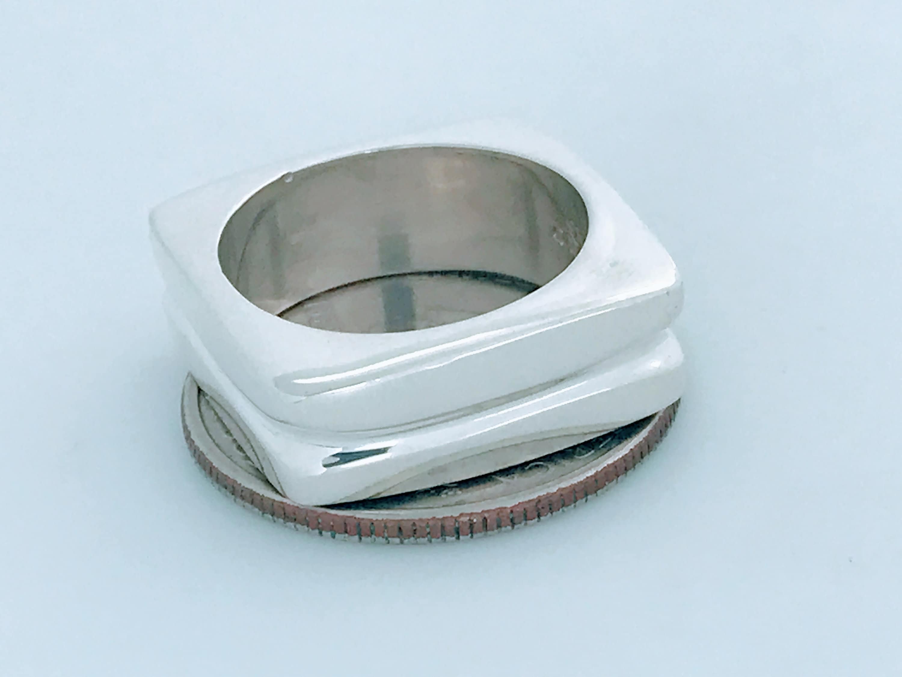 Vintage Mexico Modern Square Groove 925 Sterling Silver Band Ring, Chunky Retro Concave Channel Rectangular Dome Ring, Wide Thick Geometric - Etsy Vintage Mexico Modern Square Groove 925 Sterling Silver Band Ring, Chunky Retro Concave Channel Rectangular Dome Ring, Wide Thick Geometric - Etsy