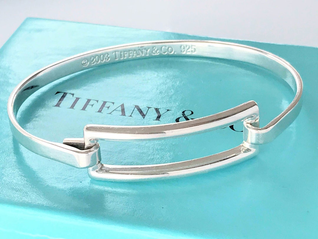 Tiffany & Co Sterling Silver Open Modern Rectangle Bangle Bracelet ...