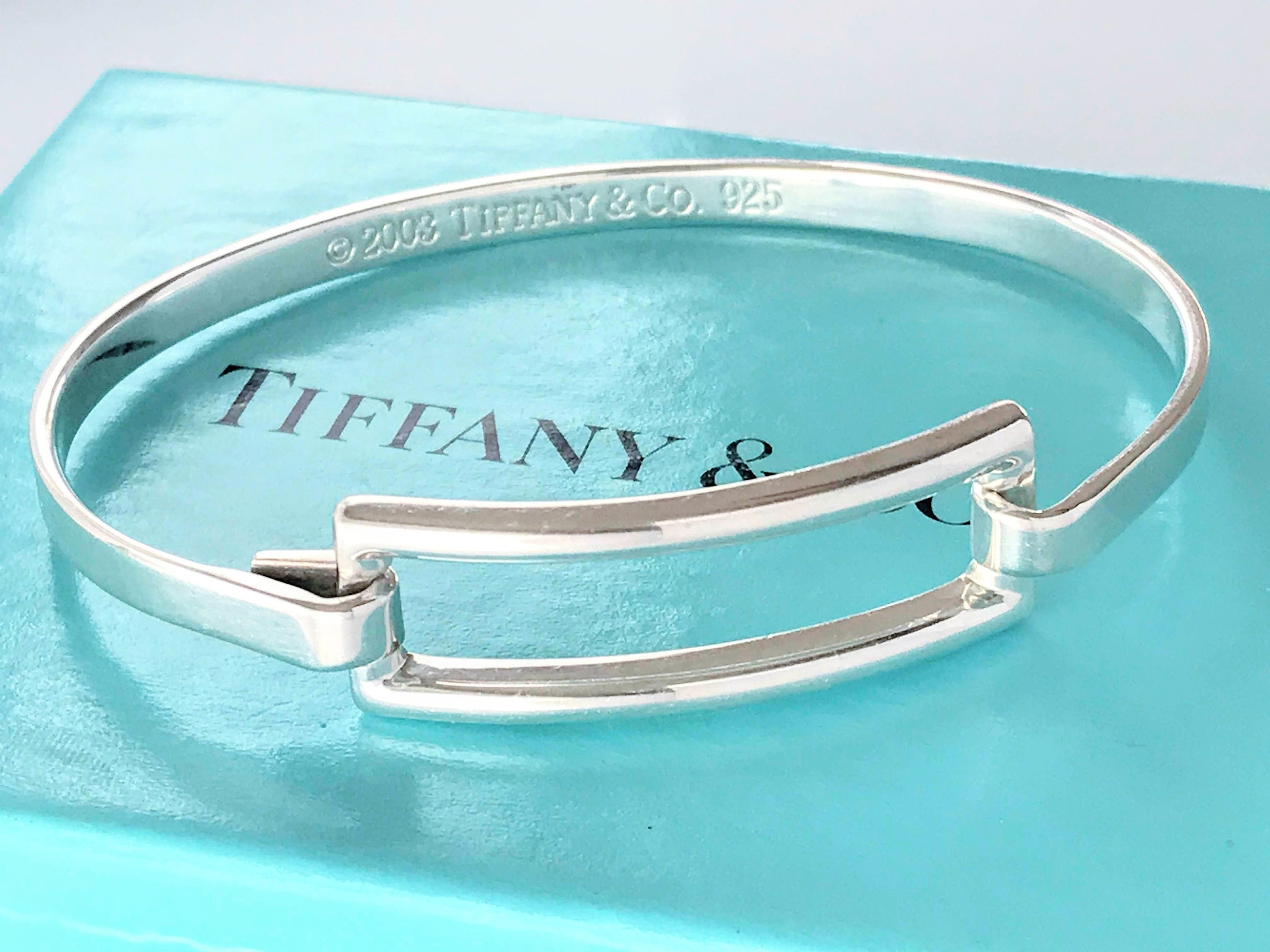 Tiffany & Co Sterling Silver Modern Open Rectangle Bangle Tiffany & Co Sterling Silver Modern Open Rectangle Bangle