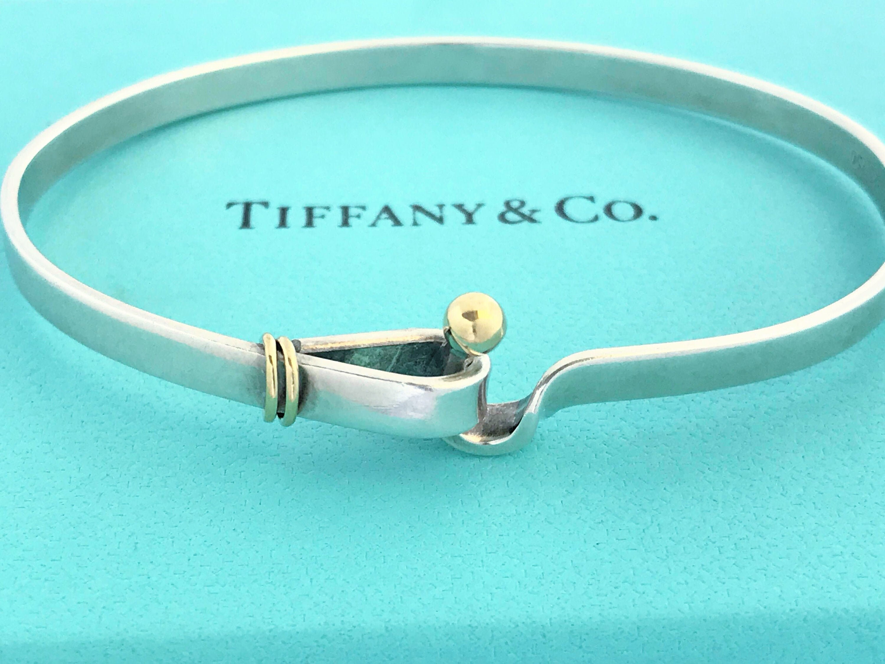 Tiffany & Co. Sterling Silver 18K Yellow Gold Hook and Eye - Etsy