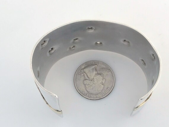 Artisan Made Sterling Silver Brass Brutalist Cuff… - image 10