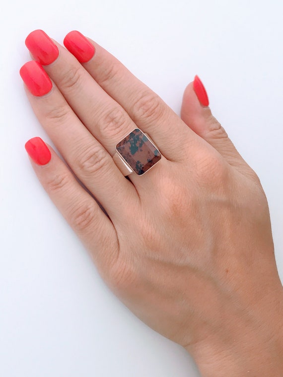 Vintage Mexico Modern Large Rectangle Mahogany Ob… - image 5