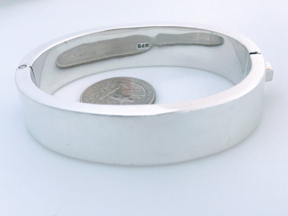 VTG Modern 925 Sterling Silver Geometric Oval Ban… - image 7