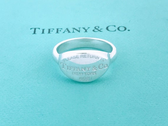 Authentic Tiffany and Co. Return to Tiffany Signet Ring Band
