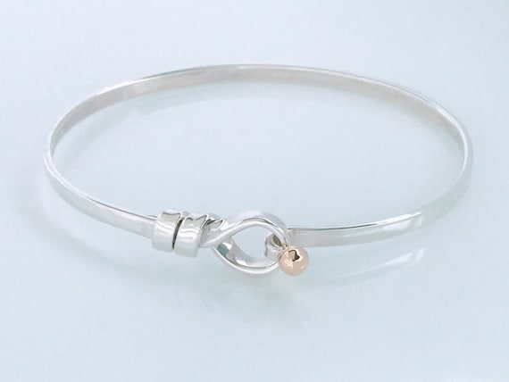 Tiffany & Co. Sterling Silver 18K Yellow Gold Love Knot Oval