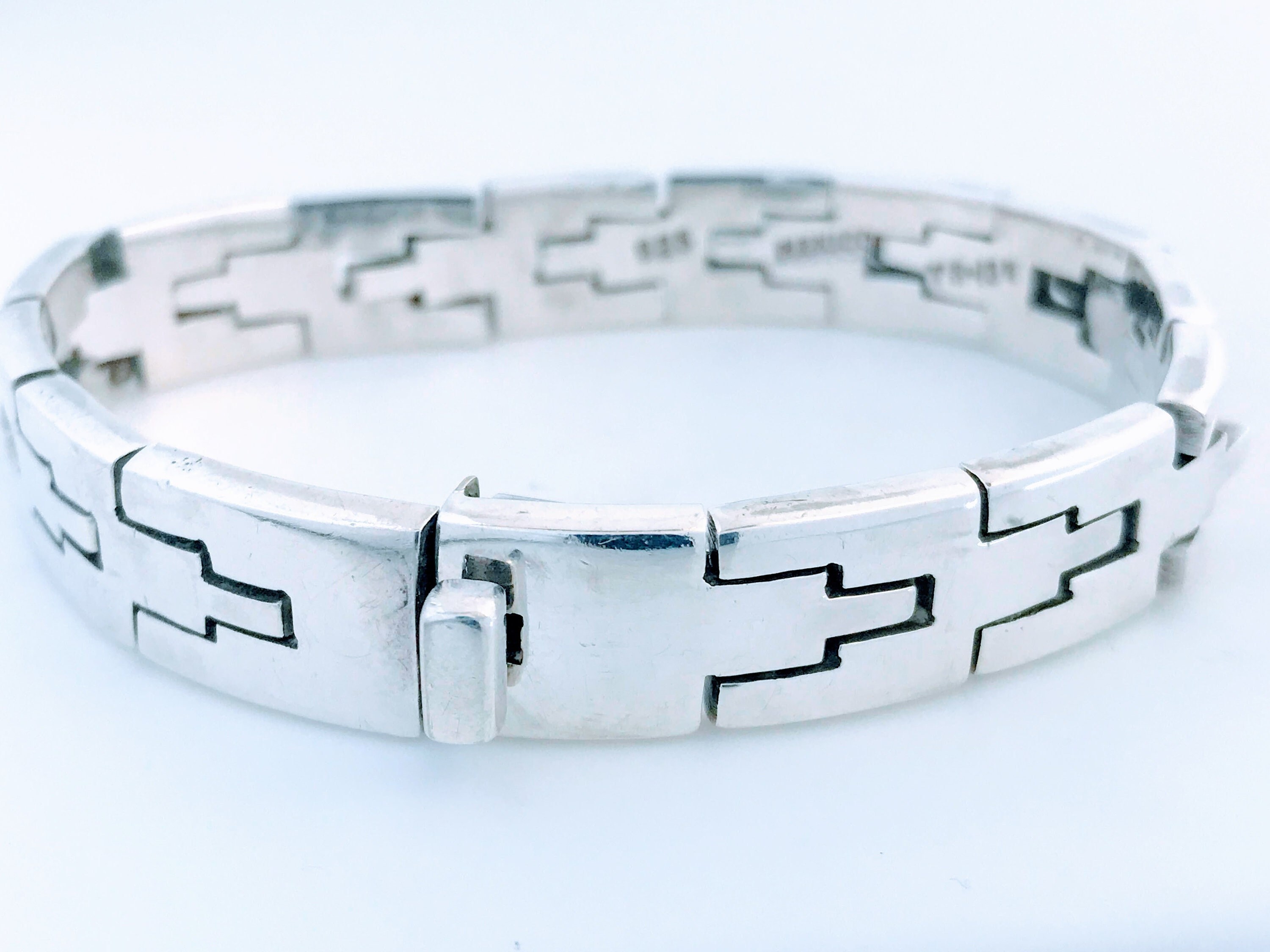VTG Taxco Mexico Modernist Link Bracelet 925 Sterling Silver VTG Taxco Mexico Modernist Link Bracelet 925 Sterling Silver
