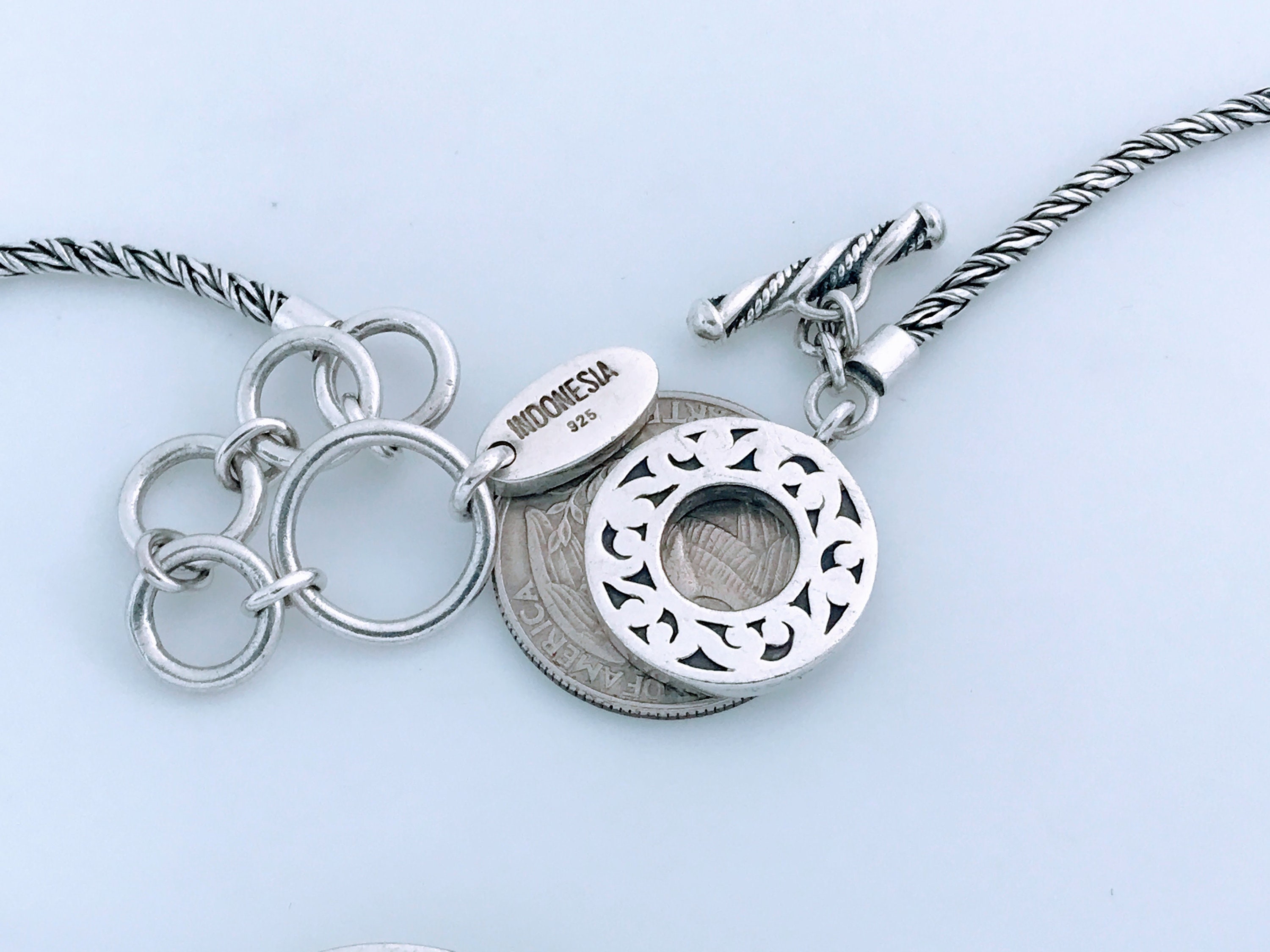 Lois Hill Sterling Silver Large Open Circle Scroll Pendant Lois Hill Sterling Silver Large Open Circle Scroll Pendant